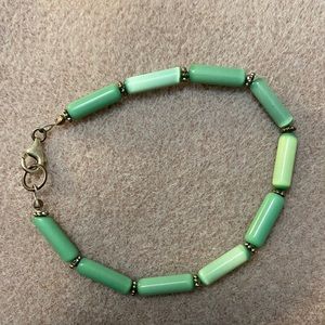 Turquoise/green handmade beaded bracelet.